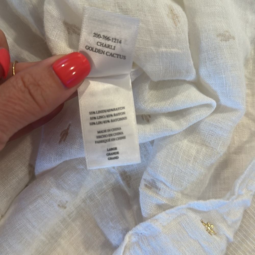 Rails Charli Golden Cactus Linen Blend Button-Up … - image 7